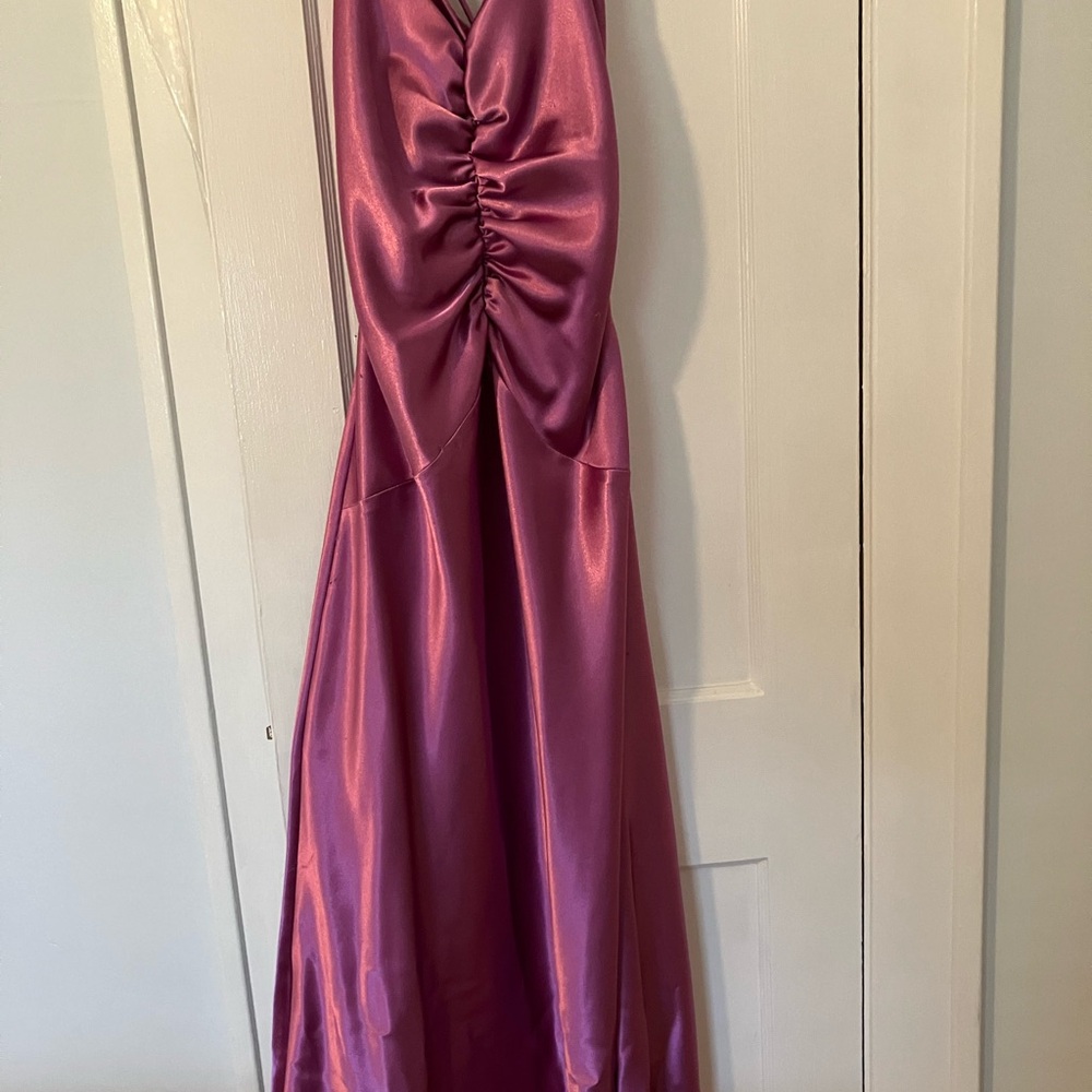 Pink satin gown